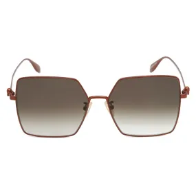 Alexander McQueen - Occhiali da Sole Quadrati con Teschio in Metallo Leggero - Marrone - Alexander McQueen Eyewear
