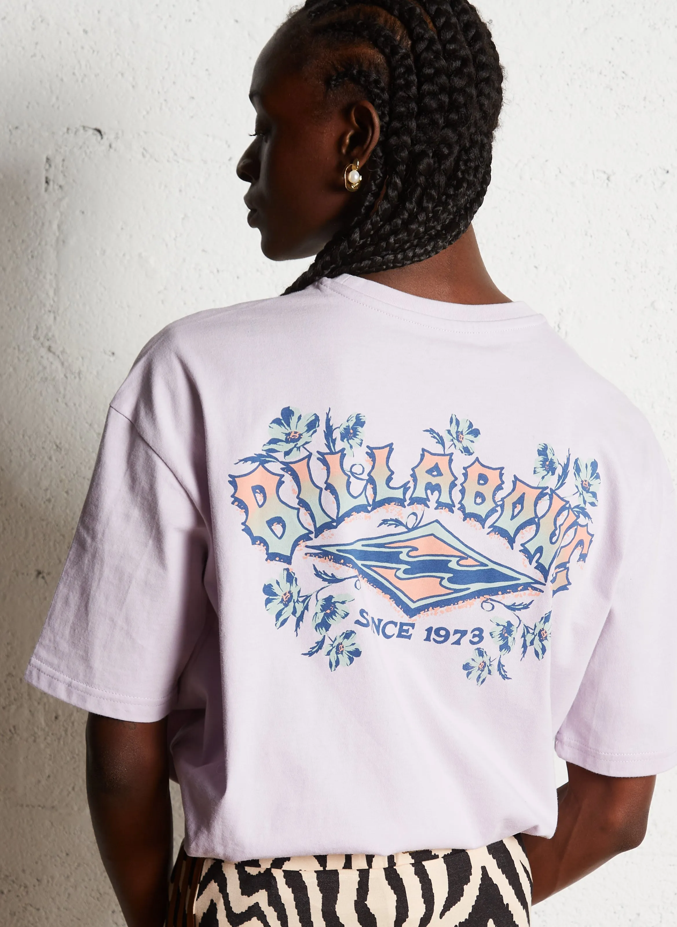  BILLABONG   STAY 73 - T-shirt ampia a girocollo in cotone serigrafato | Rosa