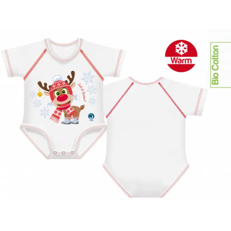 Body Neonato 0-36 Mesi Caldo Cotone Bio Renna J BIMBI