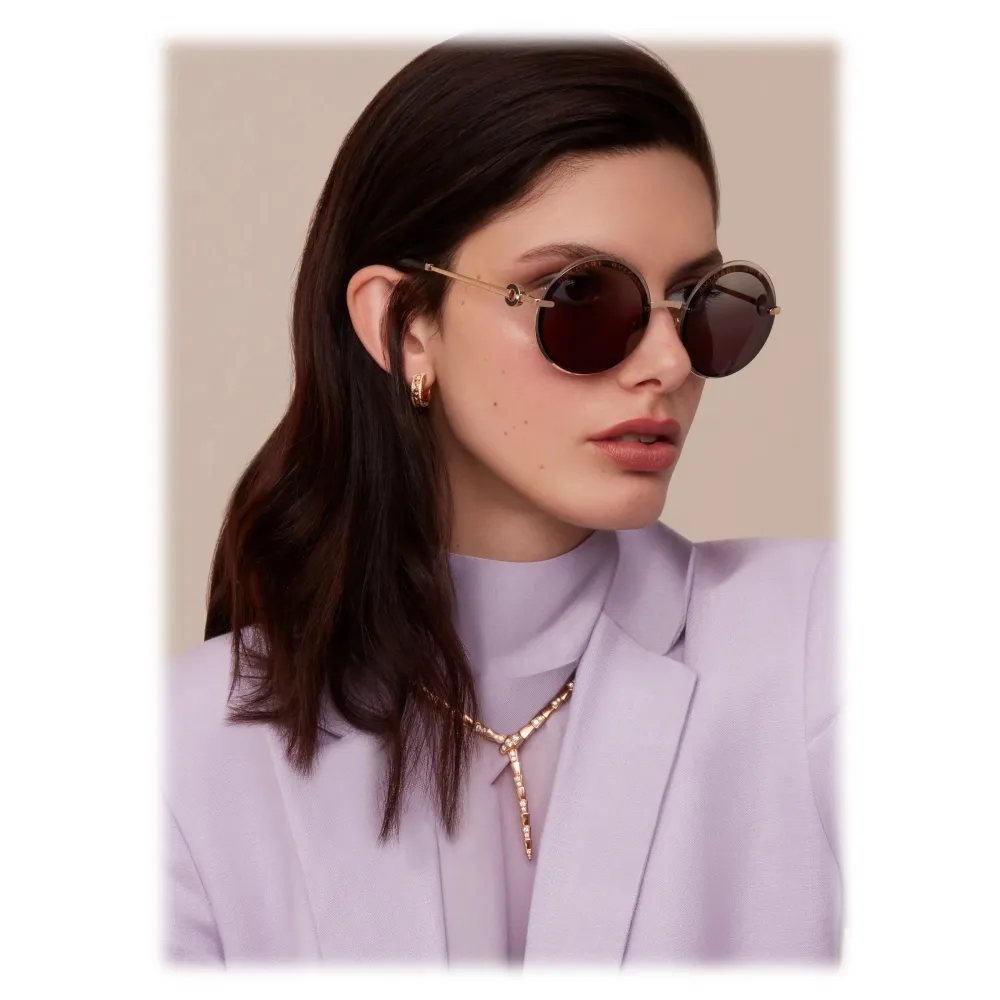 Bulgari - Bulgari Bulgari - Occhiali da Sole Rotondi On-Me - Bulgari Bulgari Collection - Occhiali da Sole - Bulgari Eyewear