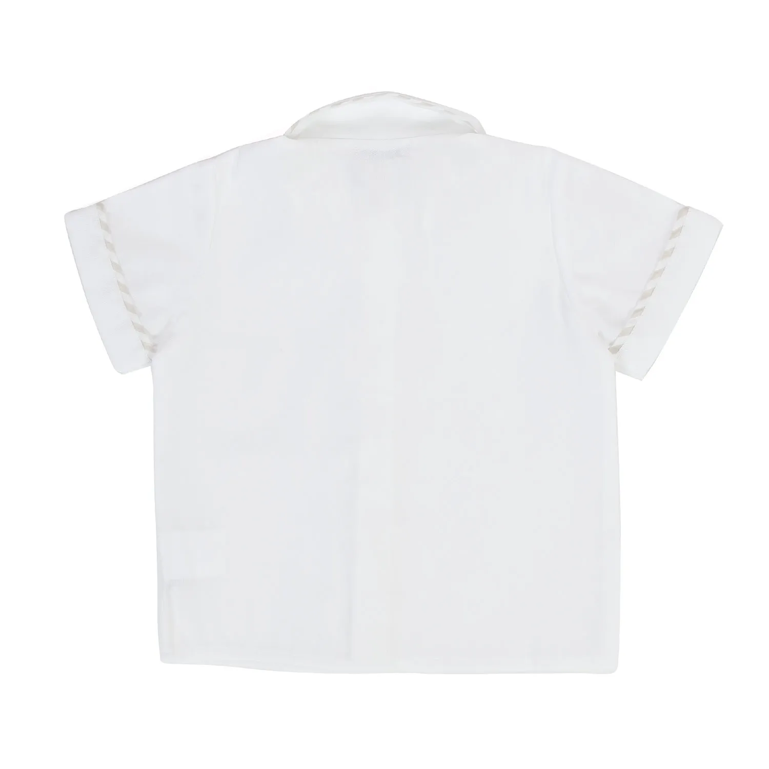 Camicetta Neonato Bianca E Beige