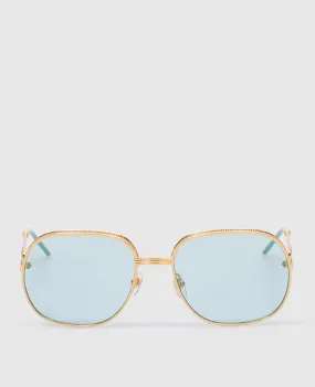 Casablanca Occhiali da sole dorati con stemma logo EW04801W