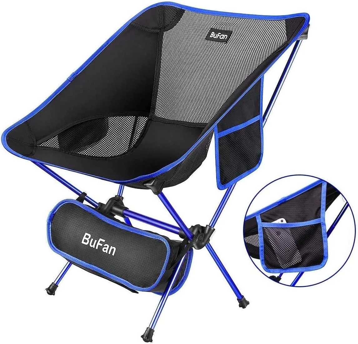 Dohiis Sedia da Campeggio, Pieghevole Portatile Compatta e Leggera Sedia con Borsa da Trasporto capacità 150kg, Tessuto Oxford 9