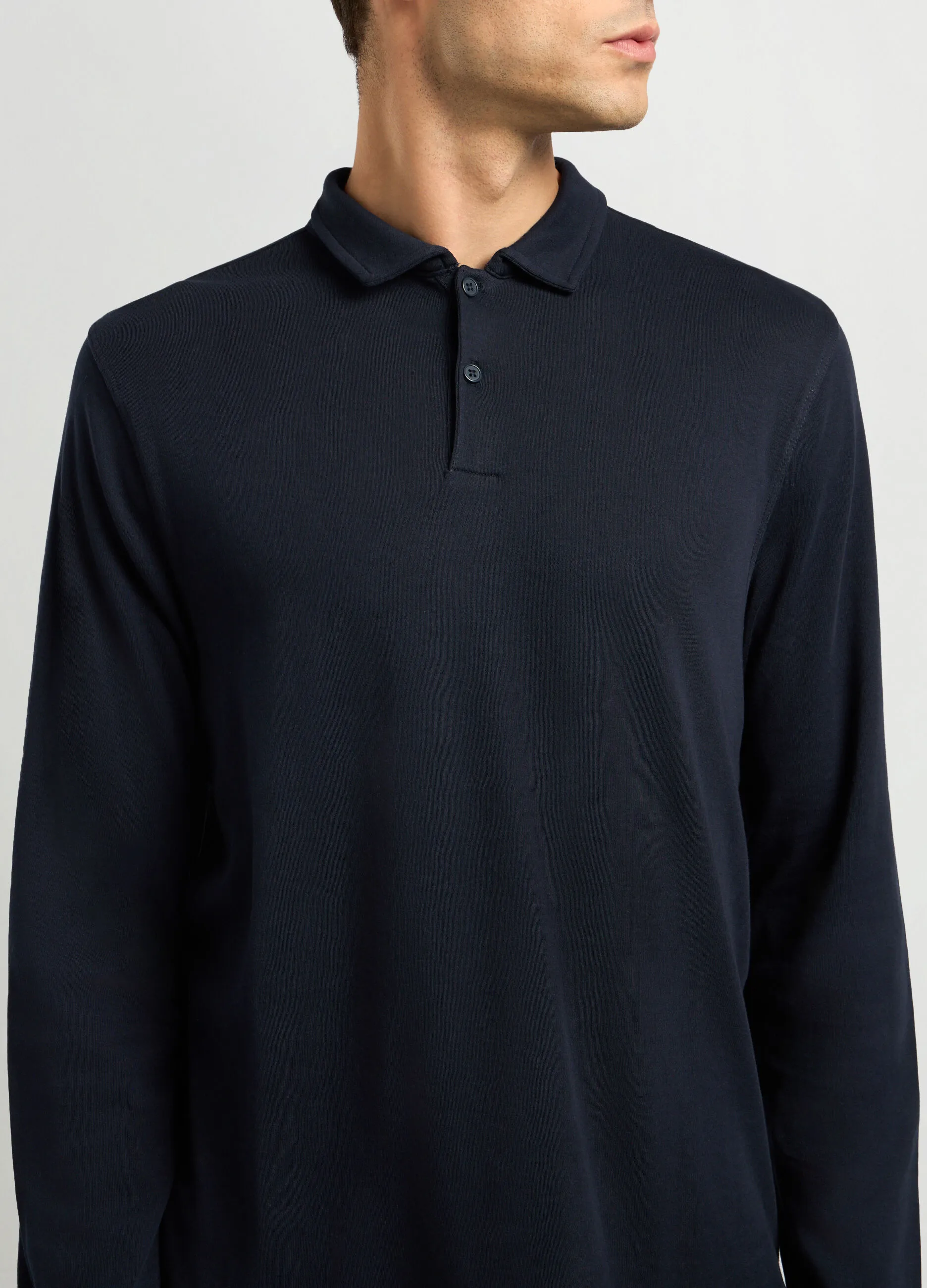 J. HART & BROS  Polo a maniche lunghe in puro cotone uomo