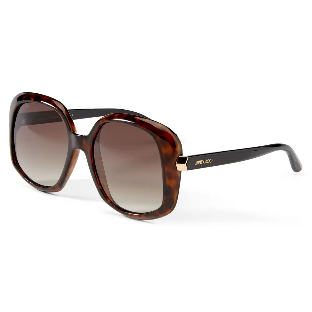 Jimmy Choo - Amada - Occhiali da Sole Cat Eye Sfumati Grigi con Montatura Nuda - Jimmy Choo Eyewear