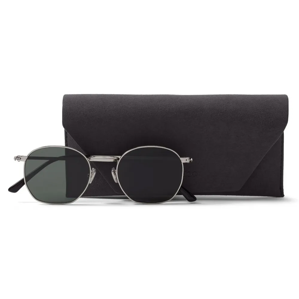 Jimmy Choo - Clive - Occhiali da Sole con Montatura Ovale in Metallo Palladio - Jimmy Choo Eyewear