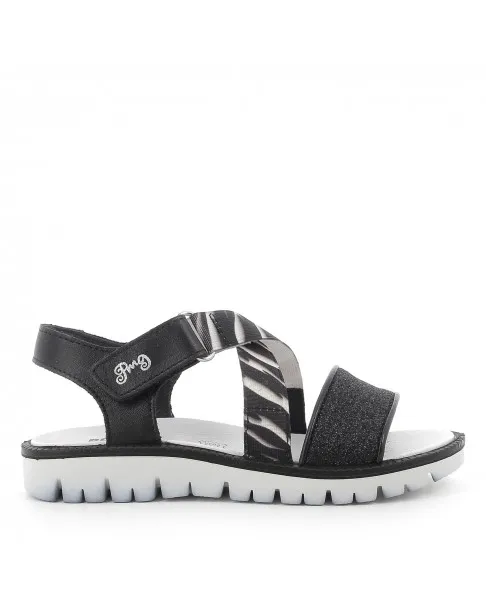 PRIMIGI 7393300 sandali scarpe bambina zebra pelle nero