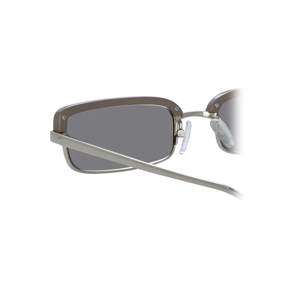 The Attico - The Attico Dana Occhiali da Sole Rettangolari in Argento - ATTICO5C3SUN - The Attico Eyewear by Linda Farrow