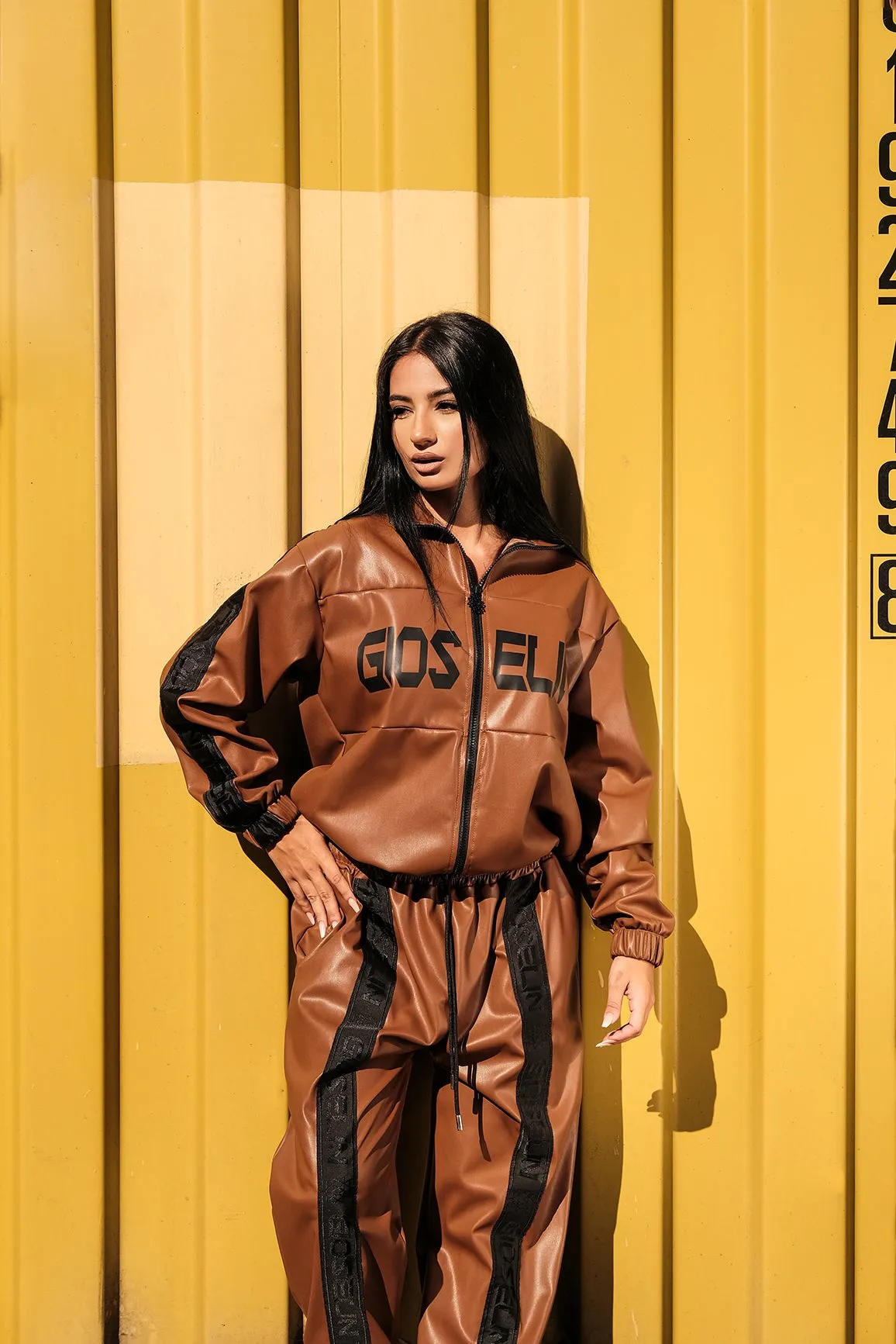 Tuta in Pelle Marrone