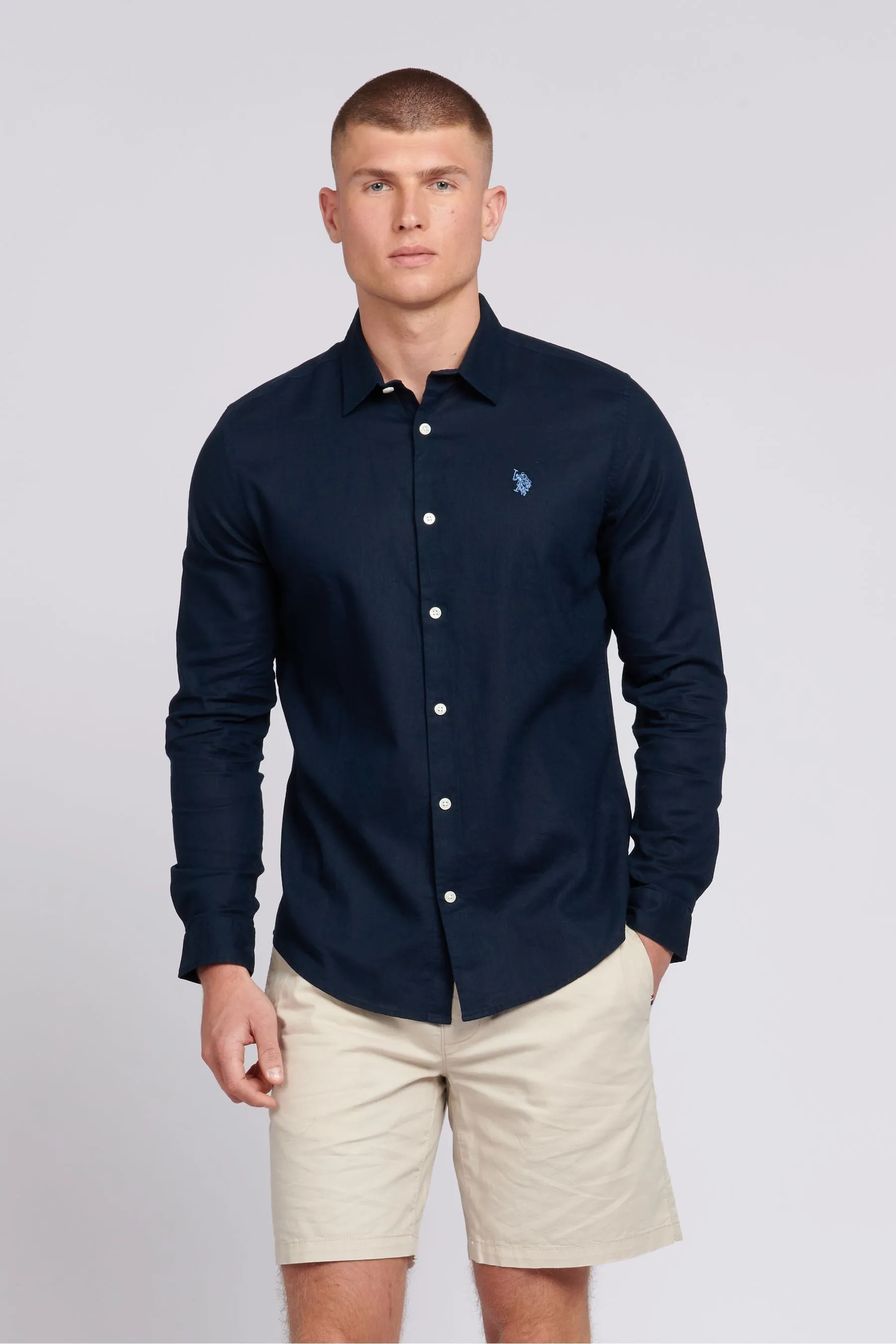 U.S. Polo Assn. Linen Blend Mens Shirt    